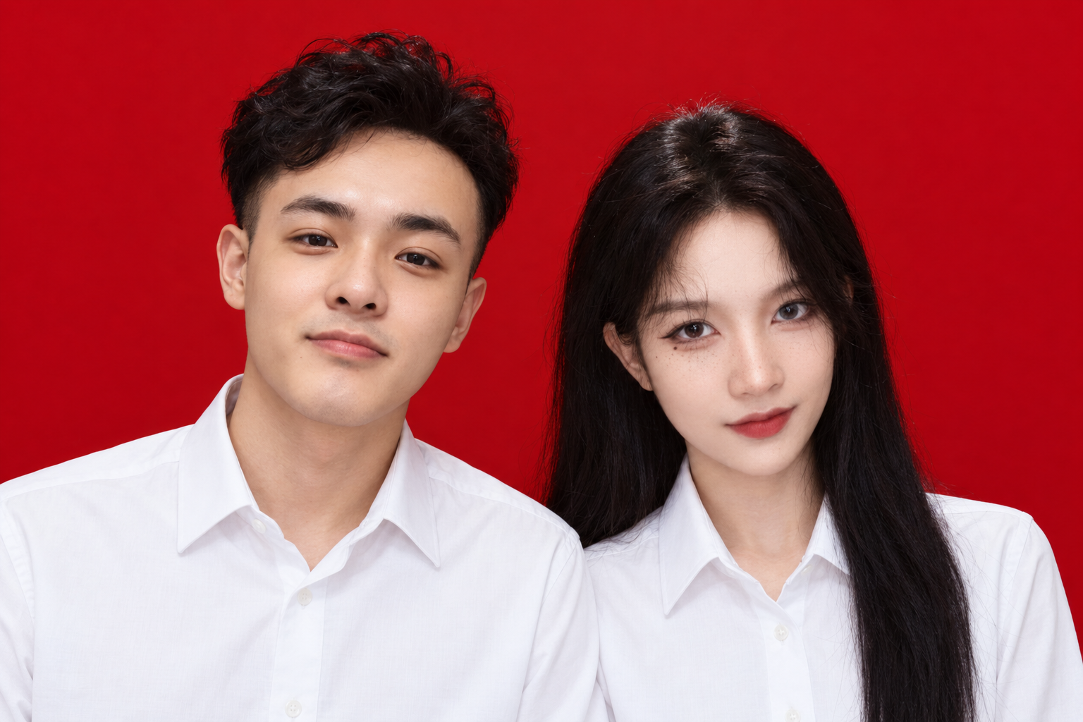 盘思思与彭靖超的结婚登记照